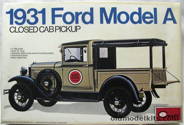 Minicraft 1/16 1931 Ford Model A Closed Cab Pickup - (ex Entex / Bandai), 1517 plastic model kit